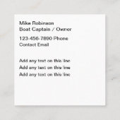 魚釣りチャーターバスフィッシュ名刺 スクエア名刺 (裏面)