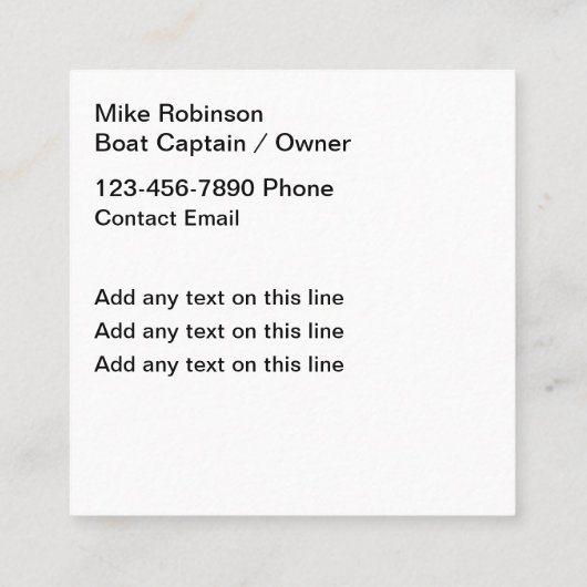 魚釣りチャーターバスフィッシュ名刺 スクエア名刺 (裏面)