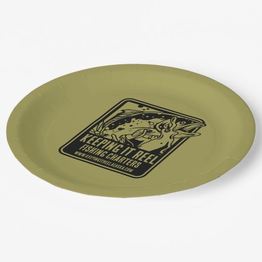 魚釣りチャーター及びクラブアクセサリー ペーパープレート (アングル)