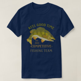 魚釣りチームトーナメカスタムントアングラーバスフィッシュv2 tシャツ