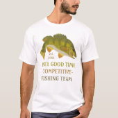魚釣りチームトーナメンカスタムトアングラーバスフィッシュ Tシャツ (正面)