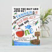 魚釣りテイクザベイトビッグワン誕生日招待状 招待状 (スタンド正面)