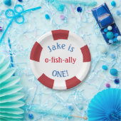 魚釣りテーマのプレート(誕生日) ペーパープレート (パーティー)