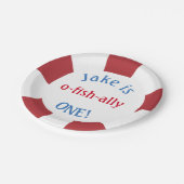 魚釣りテーマのプレート(誕生日) ペーパープレート (アングル)