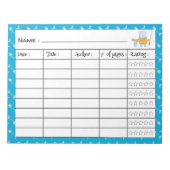 魚釣りテーマの子ブックログメモ帳 ノートパッド (正面)