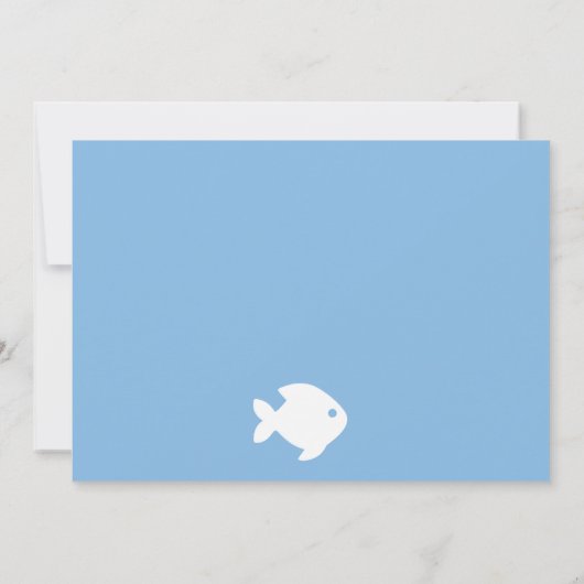 魚釣りテーマの誕生日パーティー招待状 招待状 (裏面)