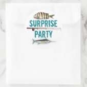 魚釣りテーマサプライズパーティー招待状封筒用シール ラウンドシール (バッグ)