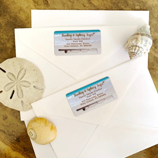 魚釣りテーマシーコーストビッグ住所 シール