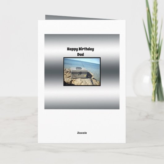 魚釣りテーマファーザーズ誕生日ウィッシュ。 カード (裏面)