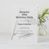 魚釣りテーマ成人男性バースデーパーティー 招待状 (スタンド正面)