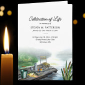 魚釣りテーマ，写真，ライフ葬儀のお祝い プログラム