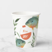 魚釣りテーマIts a Boy Baby Shower 紙コップ (正面)