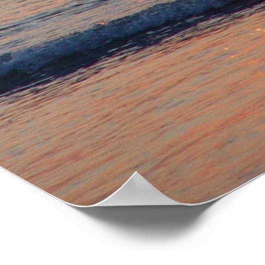 魚釣りデイトナビーチサングローピアサンライズポスター ポスター (角)