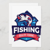 魚釣りデザイン魚釣りギア魚釣りワイルドライフフィッシュ 招待状 (正面/裏面)