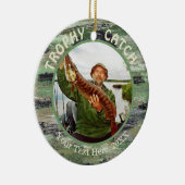 魚釣りトロフィーCATCH 2写真記念 セラミックオーナメント (右)