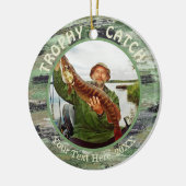 魚釣りトロフィーCATCH 2写真記念 セラミックオーナメント (左)