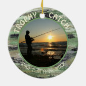 魚釣りトロフィーCATCH 2写真記念 セラミックオーナメント (裏面)
