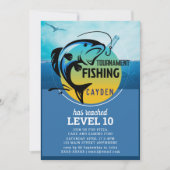 魚釣りトーナメント誕生日招待状 招待状 (正面)