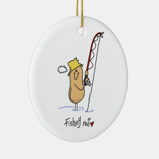 魚釣りナットTシャツとギフト セラミックオーナメント (右)
