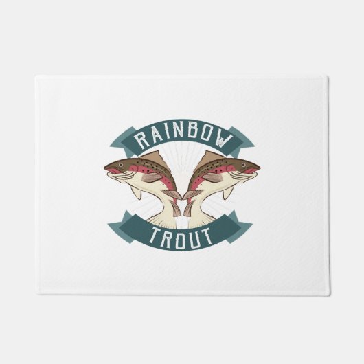 魚釣りニジマス ドアマット (正面)