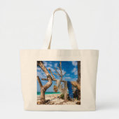 魚釣りネット乾燥ビーチ大トートバッグ ラージトートバッグ (正面)