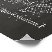 魚釣りネット1953特許技術Chalkboard ポスター (角)