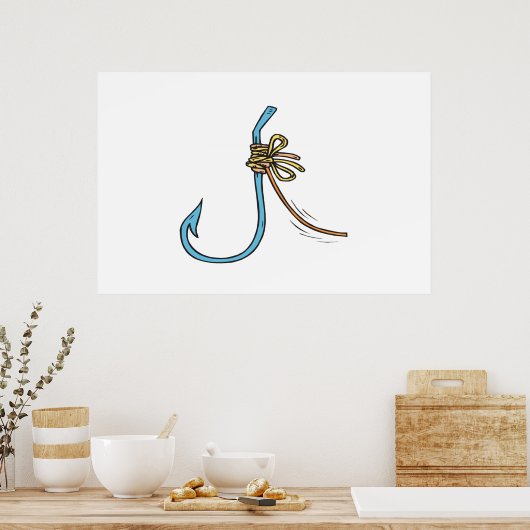 魚釣りノット ポスター (キッチン)