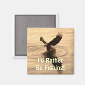 魚釣りハゲ・イーグルat Dusk Wildlife Photo Pin マグネット (正面/裏面)