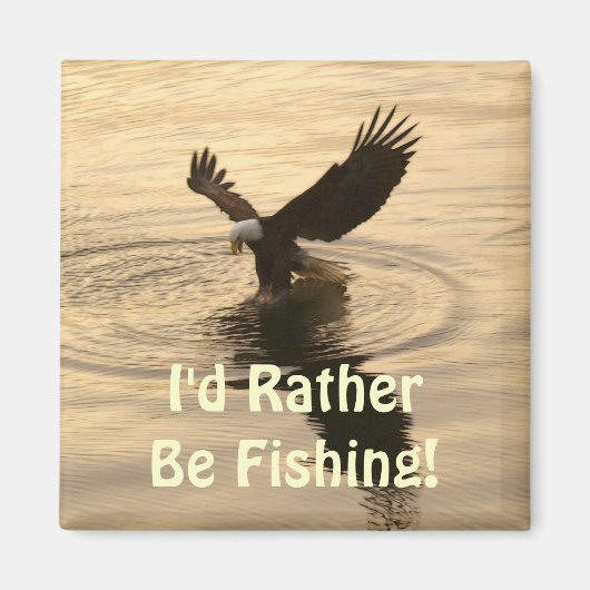 魚釣りハゲ・イーグルat Dusk Wildlife Photo Pin マグネット (正面)