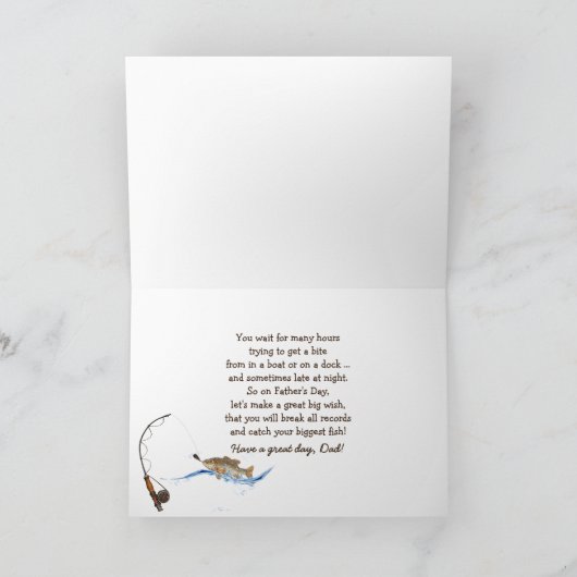 魚釣りハットとルアーファーザーズデイカード カード (内部)