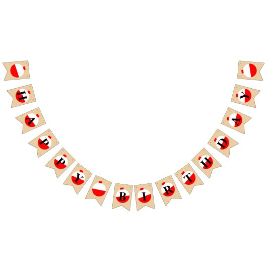 魚釣りハッピーバースデーボバー バンティングフラッグ (全)