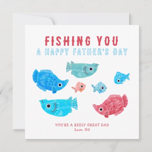 魚釣りハッピーファーザーズデイ シーズンカード (正面)