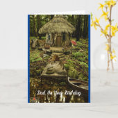 魚釣りハムスターパパ誕生日 カード (黄色い花)