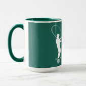 魚釣りハートビートフライフィッシング男 マグカップ (左)