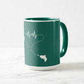 魚釣りハートビートフライフィッシング男 マグカップ (正面右)