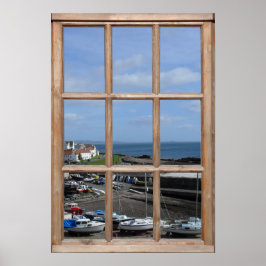 魚釣りハーバービュー（窓から） ポスター