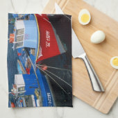 魚釣りハーバー、プエルト·デ·モーガン、グラン·カナリア キッチンタオル (四つ折り)