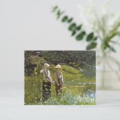 魚釣りバイポンドウィンスローホームマー ポストカード (スタンド正面)