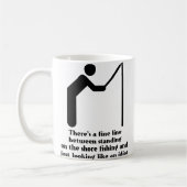 魚釣りバカおもしろマグカップユーモア コーヒーマグカップ (左)