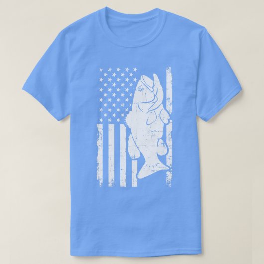 魚釣りバスフィッシュUSA Tシャツ (デザイン正面)
