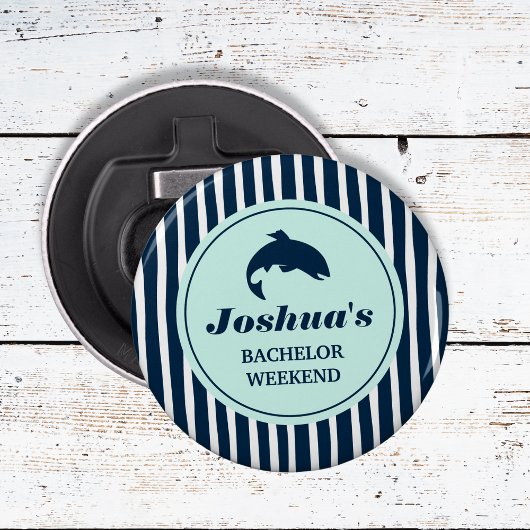 魚釣りバチュラーパーティネイビーストライプズ 栓抜き