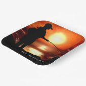 魚釣りバチュラーパーティ魚釣り恋人カラフル ペーパープレート (傾斜あり)