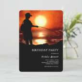 魚釣りバチュラーパーティ魚釣り恋人魚釣りカード 招待状 (スタンド正面)