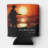 魚釣りバチュラーパーティ魚釣り恋人魚釣りパーティー 缶クーラー (裏面)