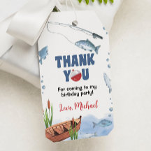 魚釣りバースデーパーティーサンキューユーラベル