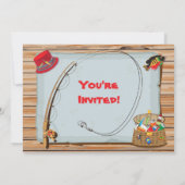 魚釣りバースデーパーティーボーイ招待状 招待状 (裏面)