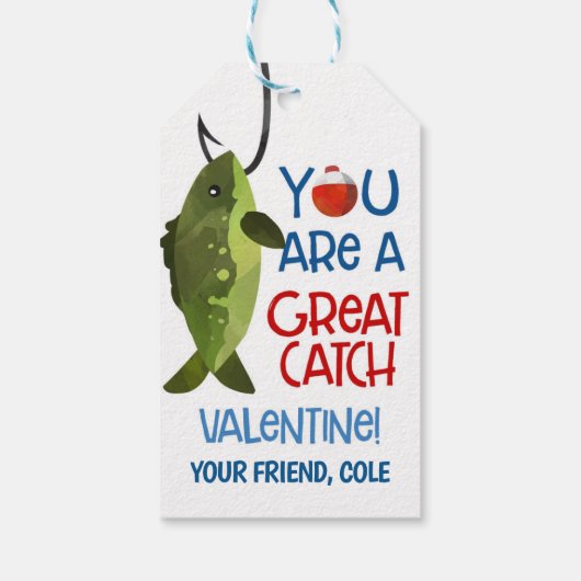 魚釣りバ素晴らしレンタントキャッチメッセージカード ギフトタグ (裏面)