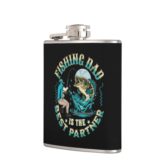 魚釣りパパはパートナー最高のである フラスク (左)
