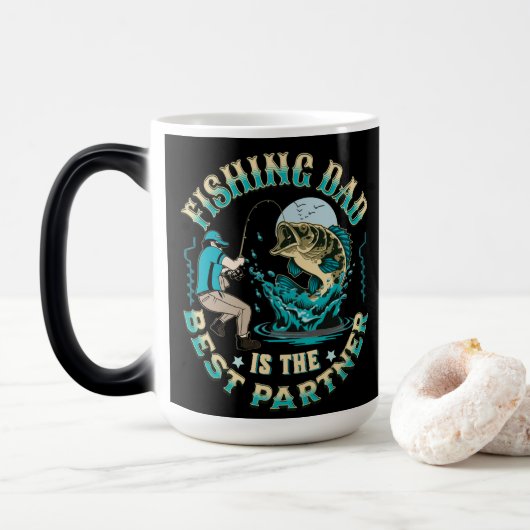 魚釣りパパはパートナー最高のである モーフィングマグカップ (ドーナツ)