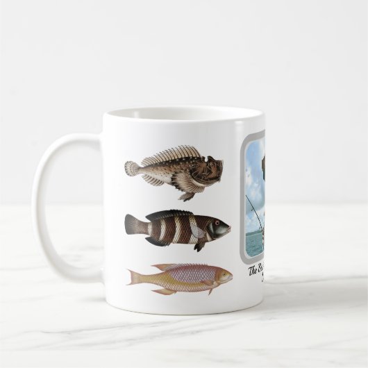 魚釣りパパカスタム写真 コーヒーマグカップ (左)